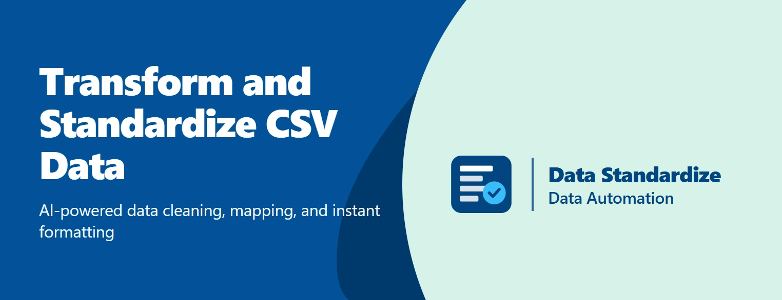 Data Standardize - clean and standardize CSV data