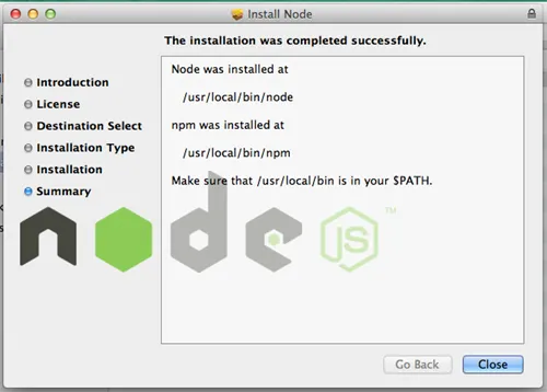 Node.js Install Complete