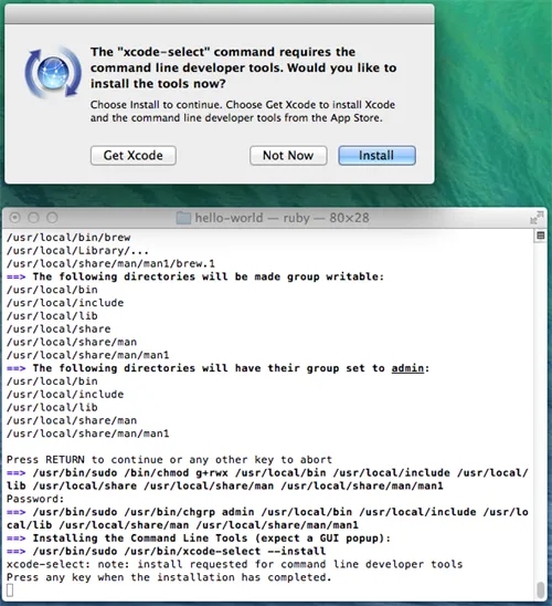 xcode-select install