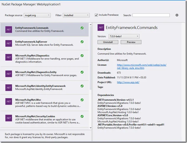 NuGet package manager